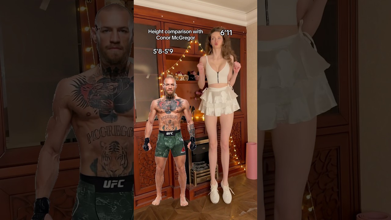 Conor McGregor #height #comparison #conormcgregor #tallgirl #trendingshorts #fyp #giant #legs #model