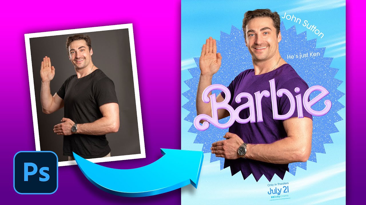 Barbie Movie Poster Photoshop Tutorial #Nucly