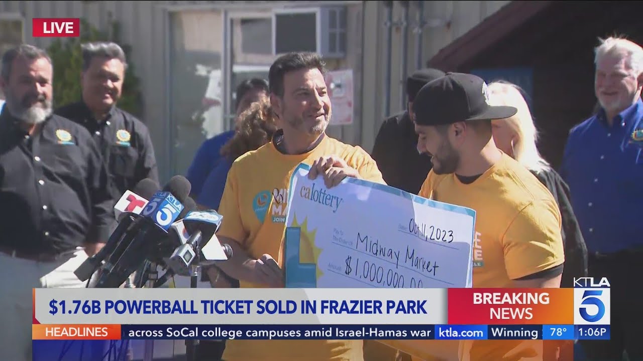 Frazier Park market presented with check after selling $1.7B winning ticket