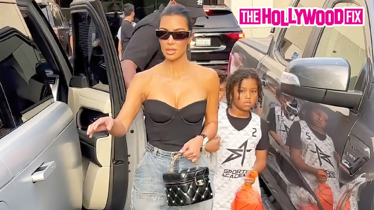Kim Kardashian, North West & Penelope Disick Attend Saint West's Basketball Game & Grab Burgers