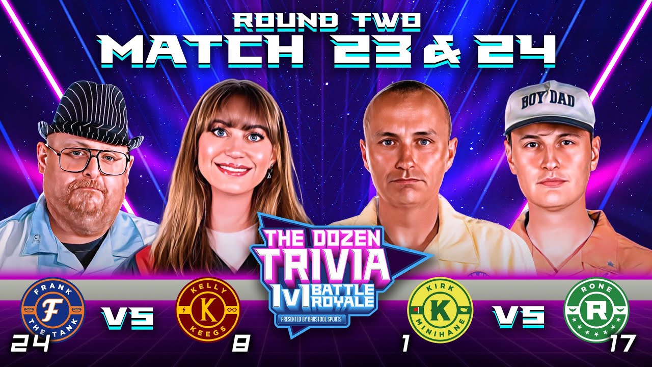 Frank the Tank vs Keegs & Kirk Minihane vs Rone | The Dozen Trivia 1v1 Battle Royale Match 23 & 24