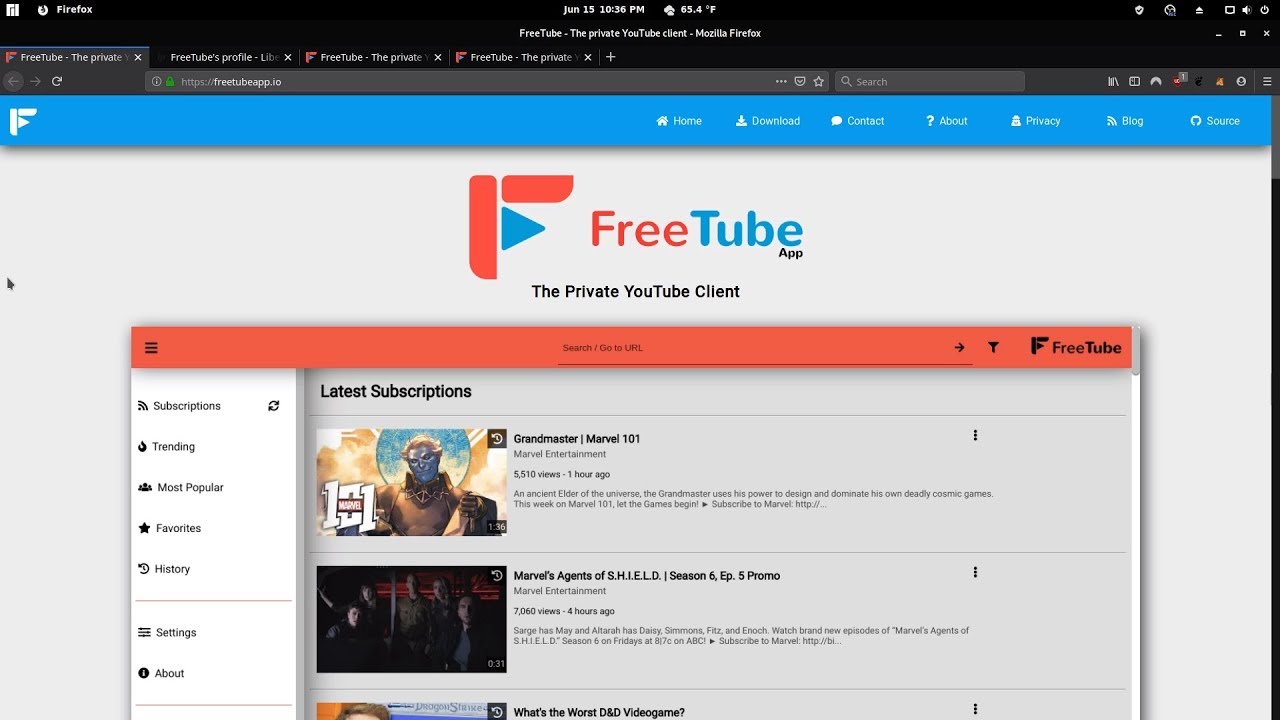 FreeTube: Watch Youtube Without Ads