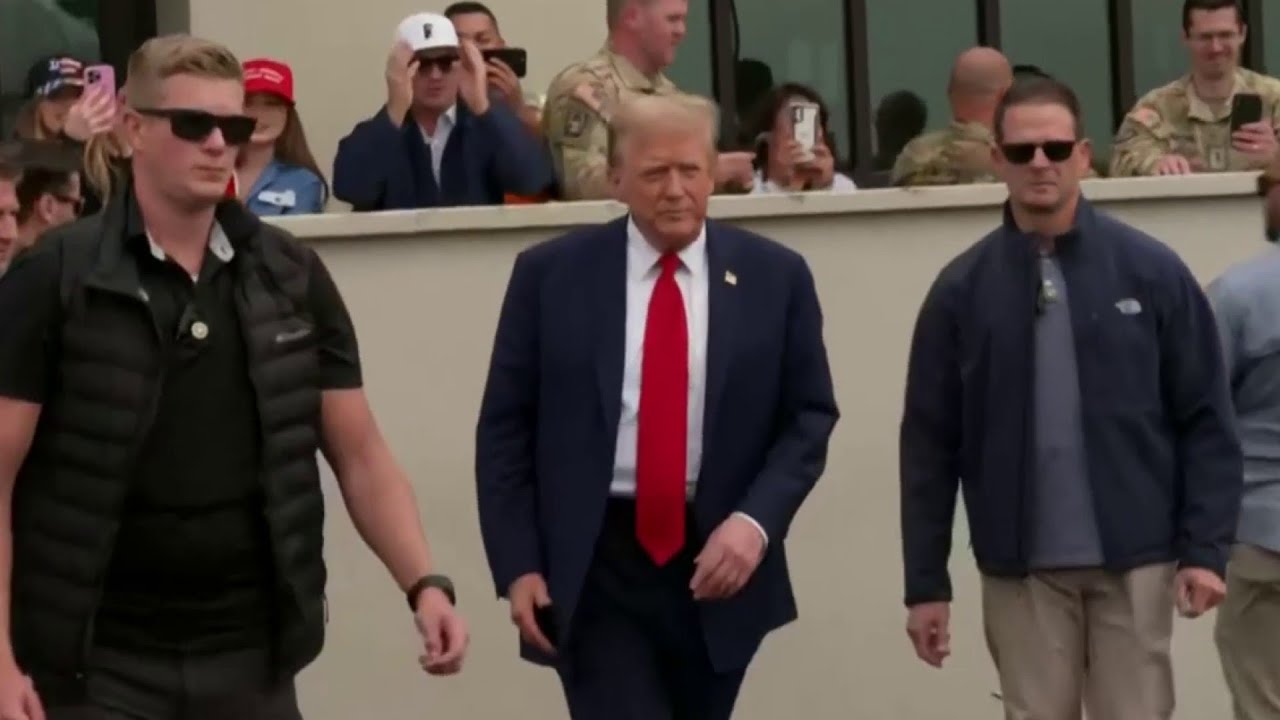 Former President Donald Trump arrives in Eagle Pass, Texas