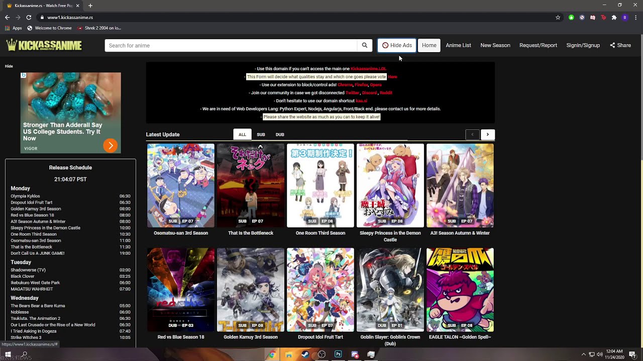 How to control ads on Kickassanime (KAA)