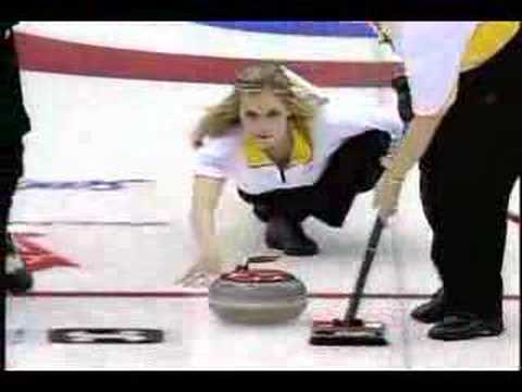 Jennifer Jones Best Curling Shot!