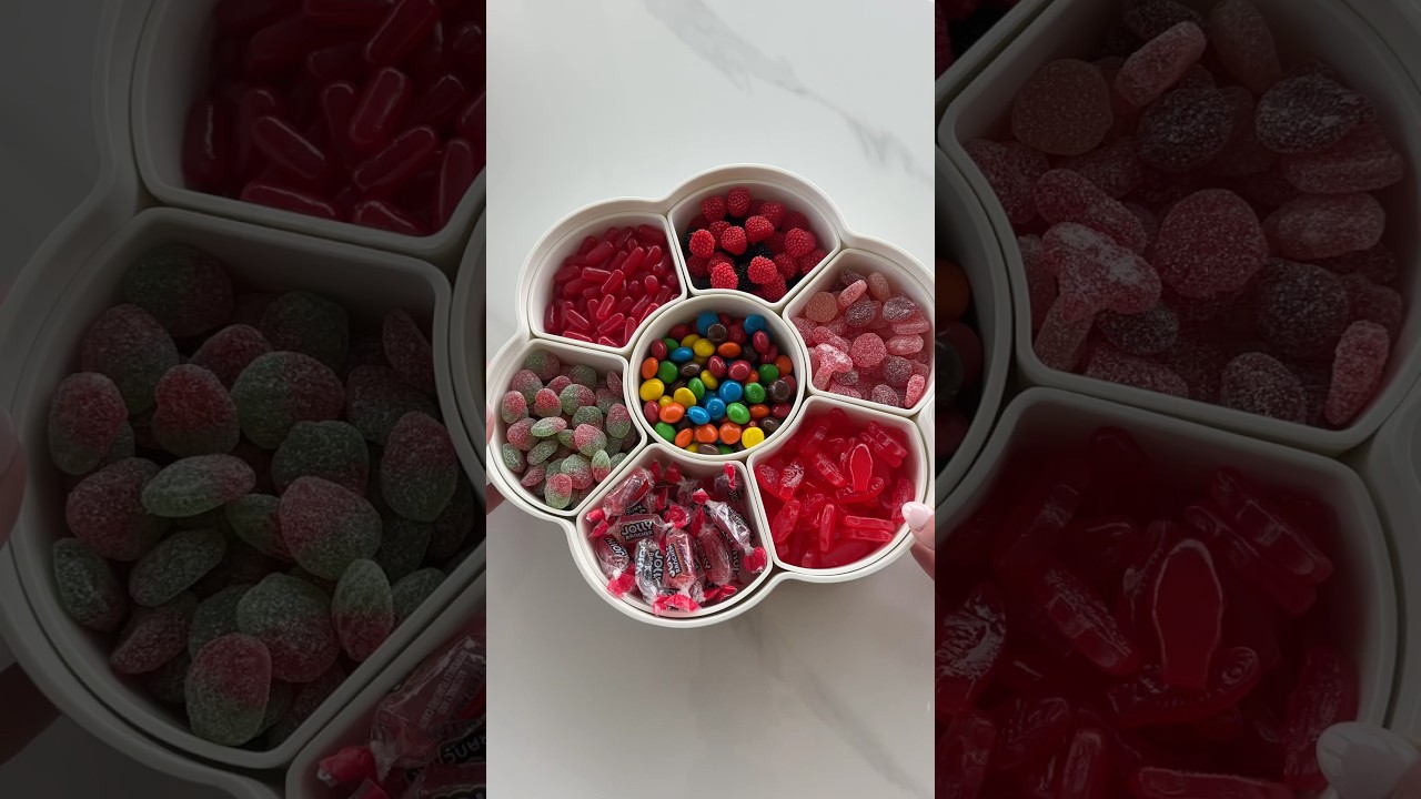 *ASMR* RED 40 SNACK TRAY! #asmr #restock #satisfying #candy #snacks #snacktray #kitchen #red40