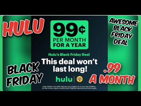.99 Hulu Subscription || Hulu Black Friday Deal || $11.88 for a Whole Year of Hulu ||