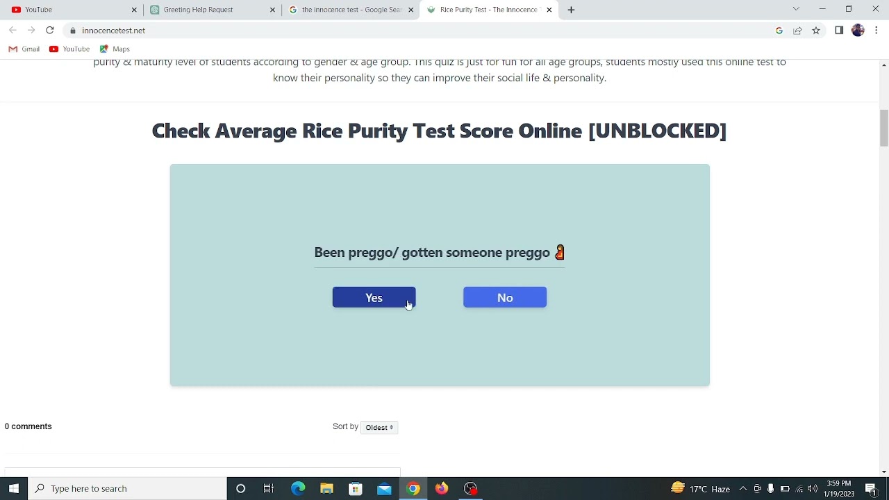 The Innocence Test 👦- Rice Purity Test For Virgins & 14 Year Olds 2023