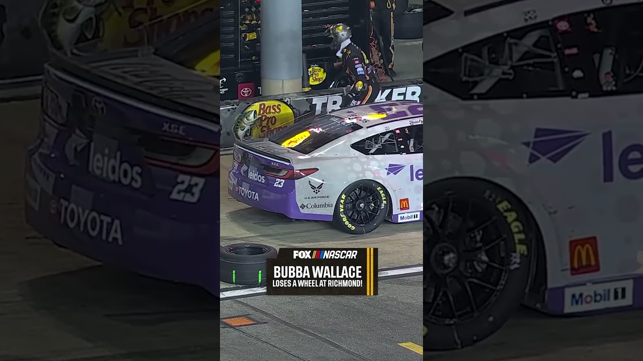 A tough break and a lost tire for Bubba Wallace at Richmond 😬 #NASCAR #tire