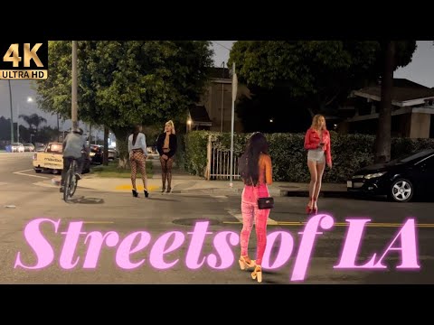 The Streets of LA at Night - Figueroa Street | Los Angeles, California [4K]