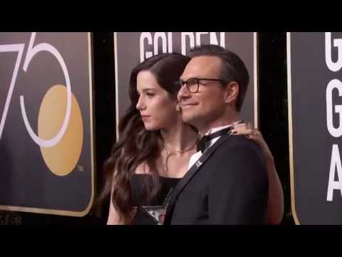 Brittany Lopez & Christian Slater Golden Globe Awards Fashion Arrivals (2018) | ScreenSlam