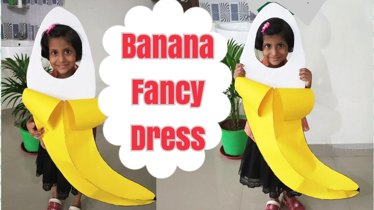 How to Make Banana Paper Costume/ Fruit Fancy Dress Competition/DIY Fruit Fancy Dress