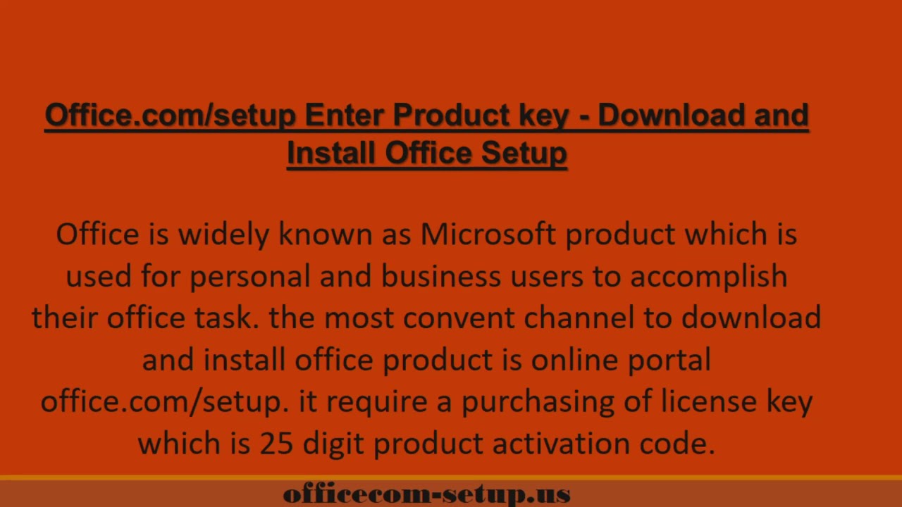 Officecom-setup.us - How To Download And Install MS Office With Product Key For Free