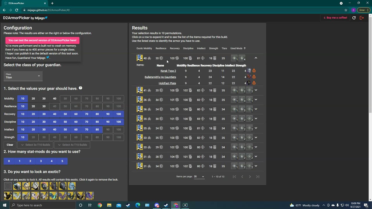 Walkthrough: Mijago's Destiny 2 Armor Picker