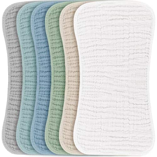 Konssy Muslin Baby Burp Cloths Sets for Unisex  Pack Large % Cotton Burping Clothes for Newbornï¼Baby Girls and Boys